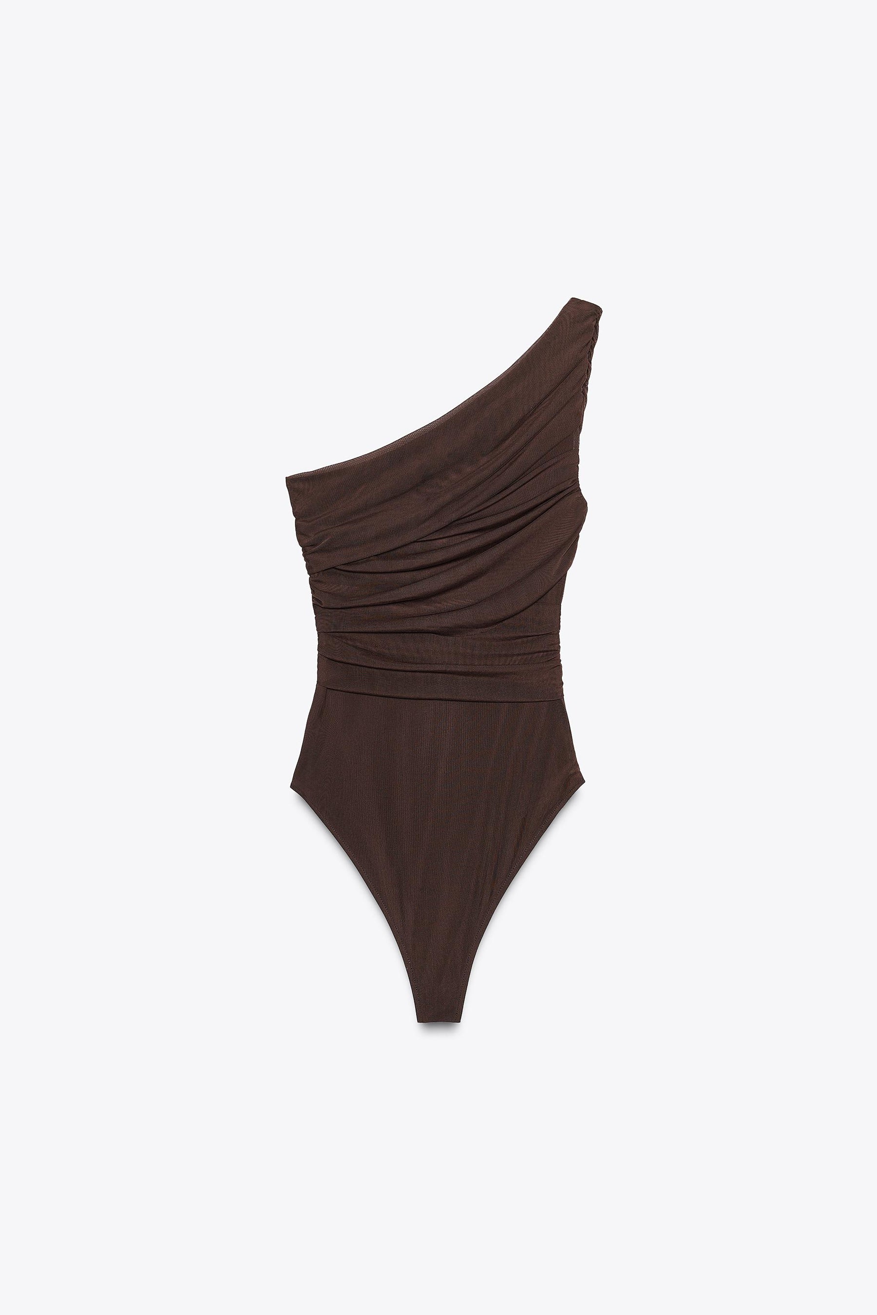ASYMMETRIC TULLE BODYSUIT