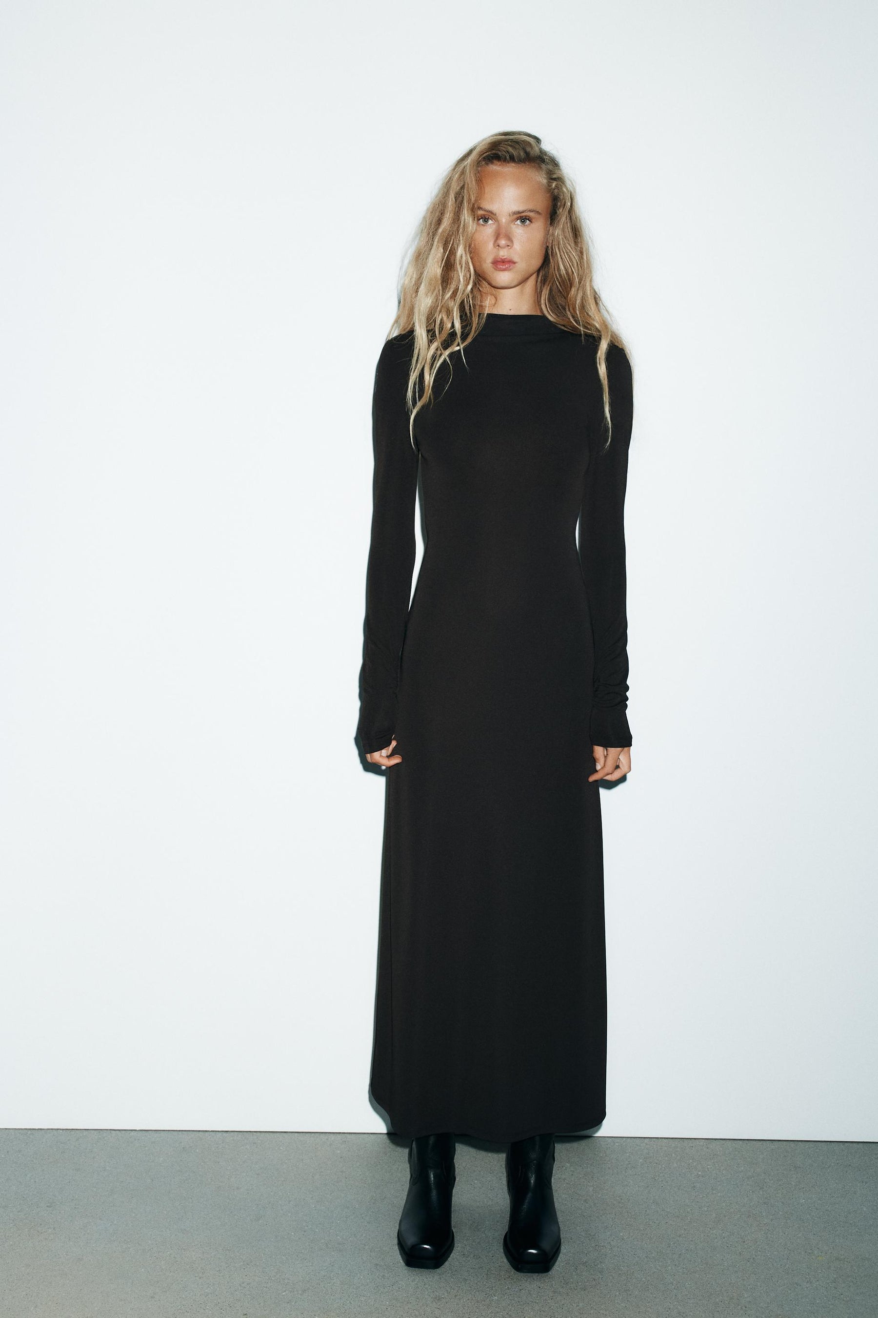 OPEN BACK CREPE DRESS - Image 1