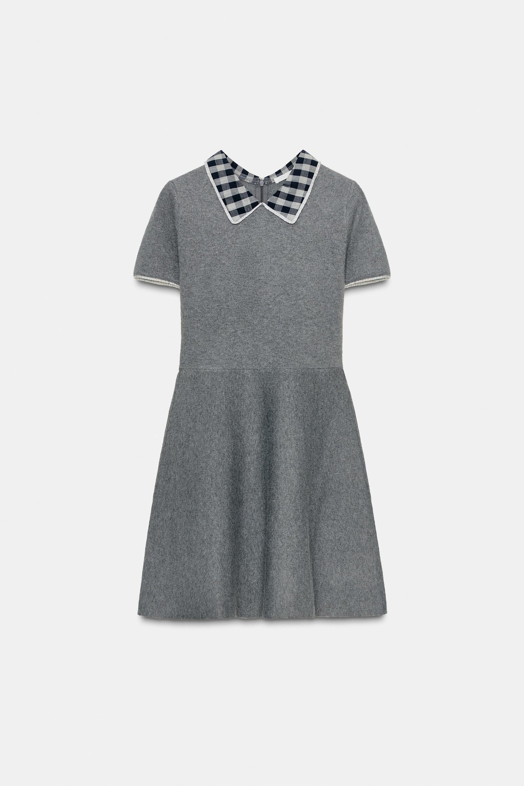 CONTRAST COLLAR DRESS - Image 1
