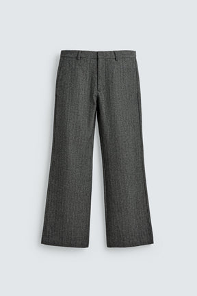 HERRINGBONE TEXTURED SUIT TROUSERS WITH WOOL - Image 7