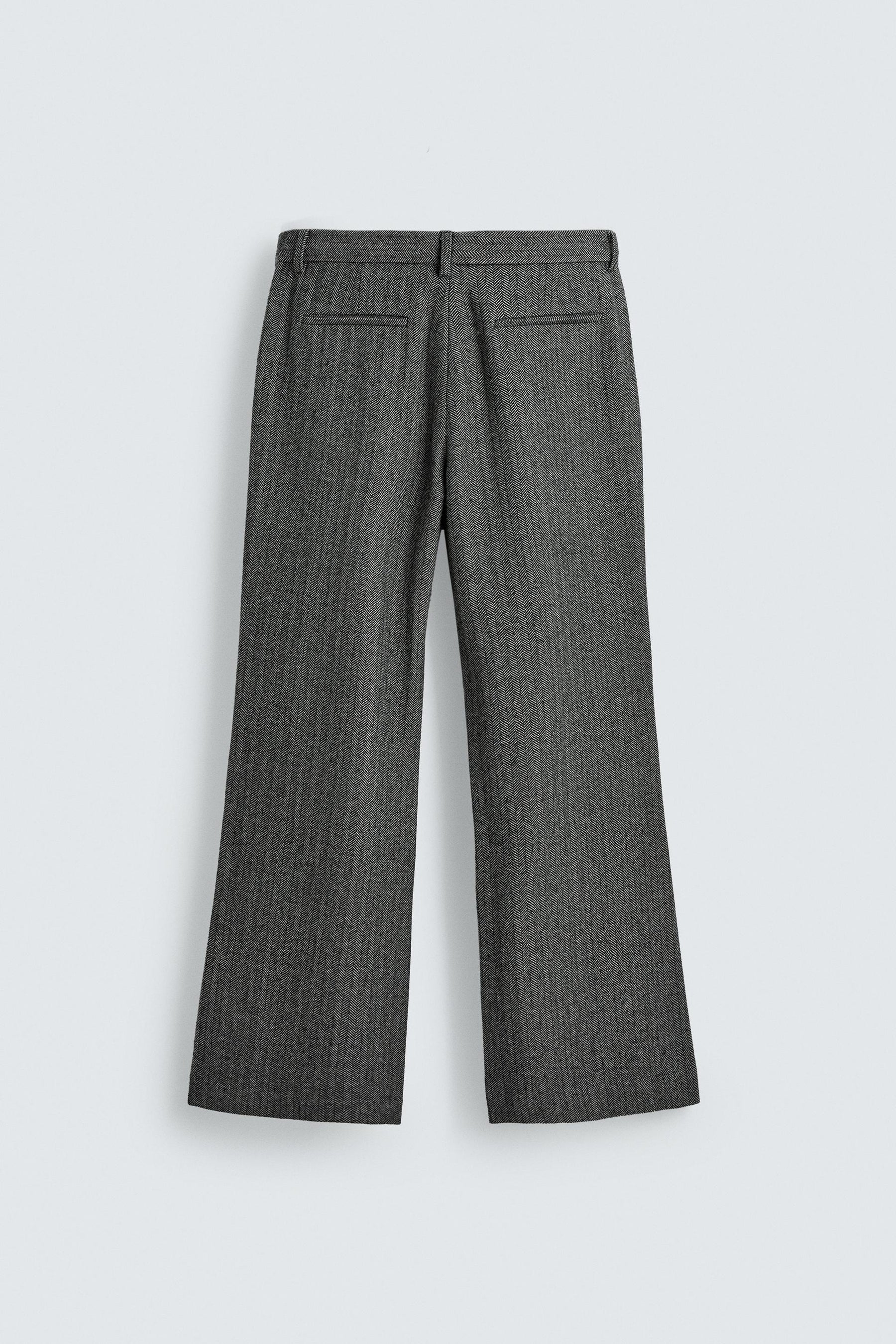 HERRINGBONE TEXTURED SUIT TROUSERS WITH WOOL - Image 8