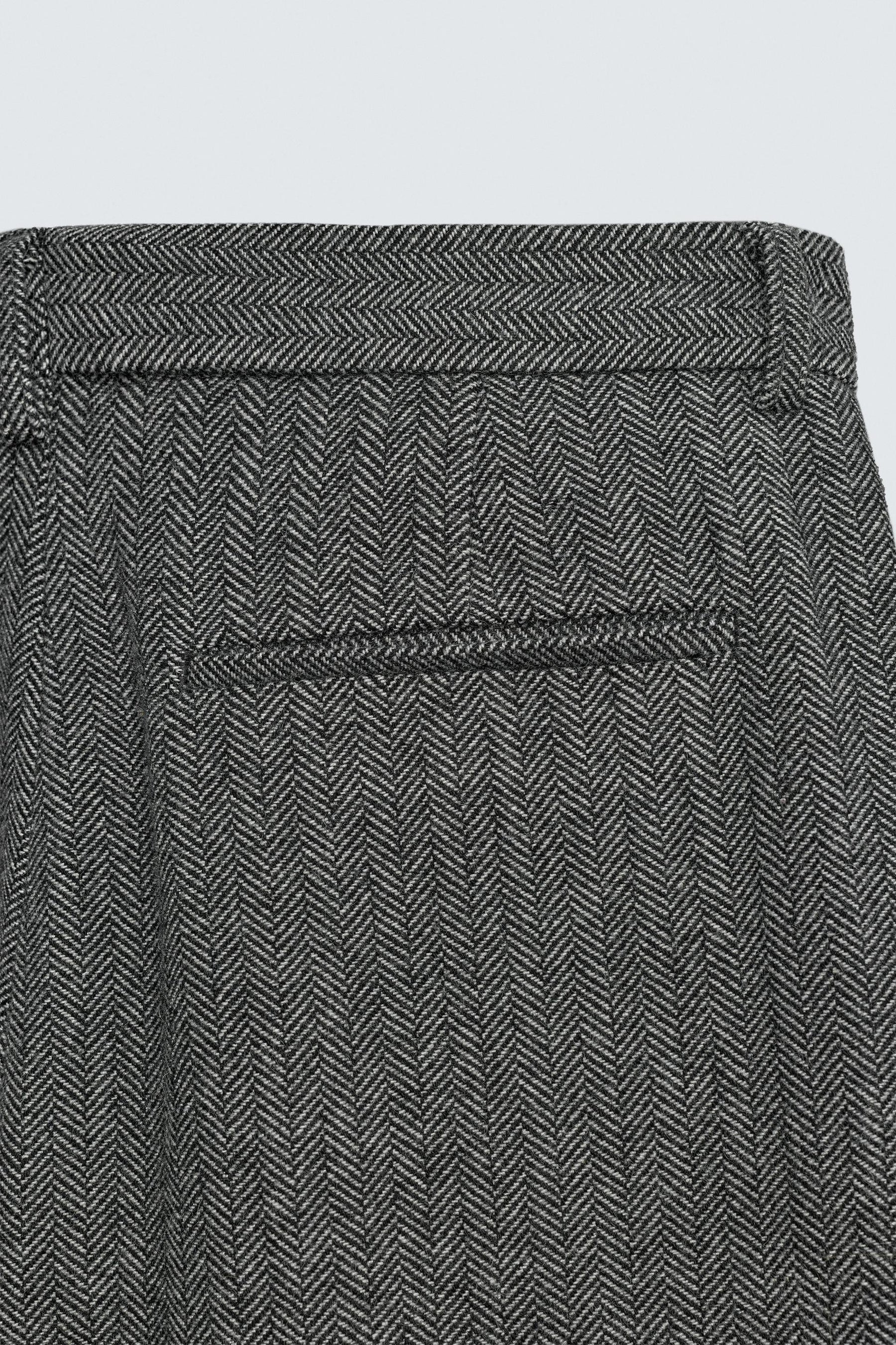 HERRINGBONE TEXTURED SUIT TROUSERS WITH WOOL - Image 10