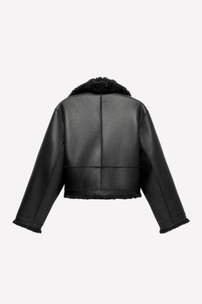 Reversible leather effect jacket
