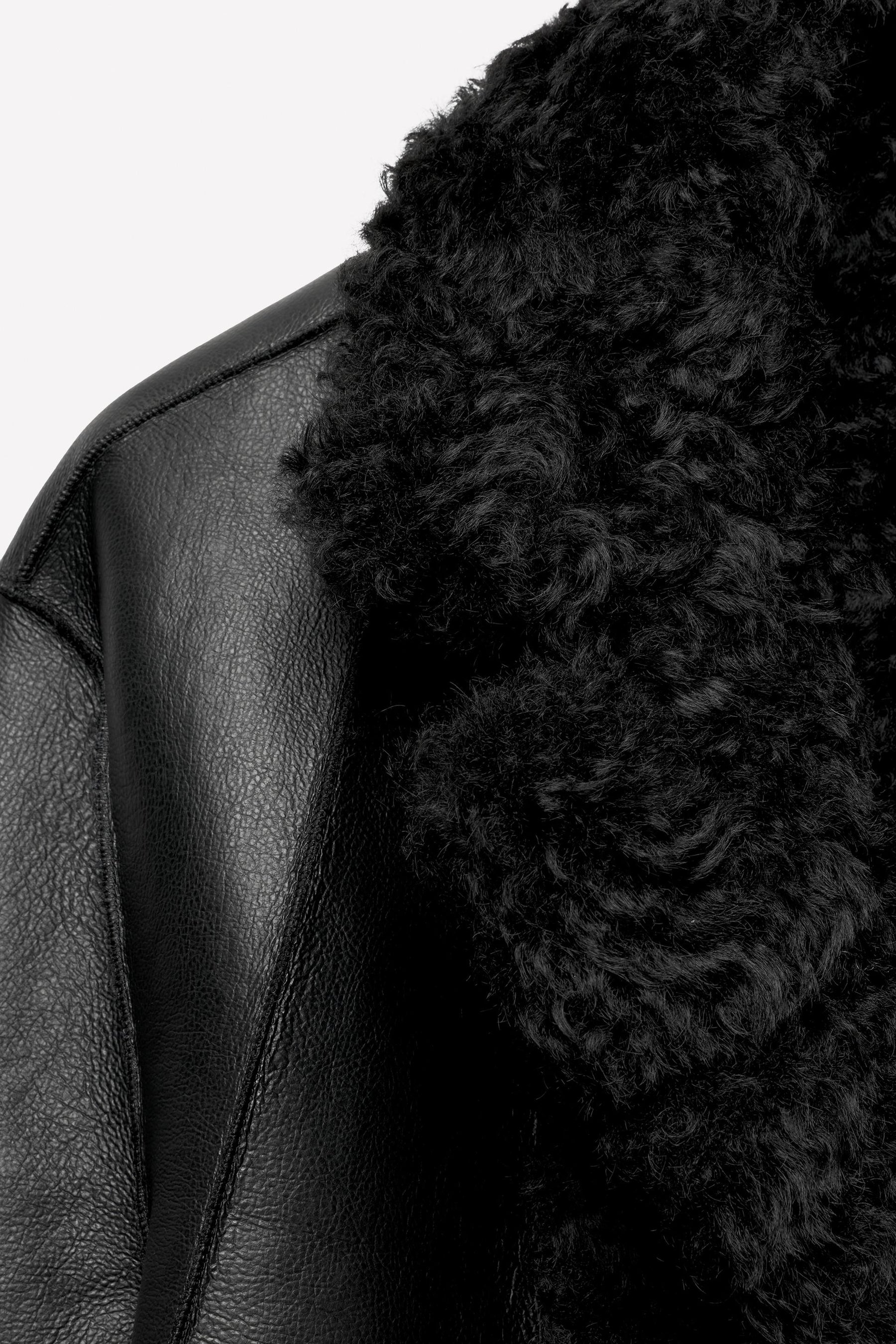 Reversible leather effect jacket