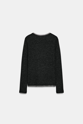 Tulle-Trimmed T-Shirt