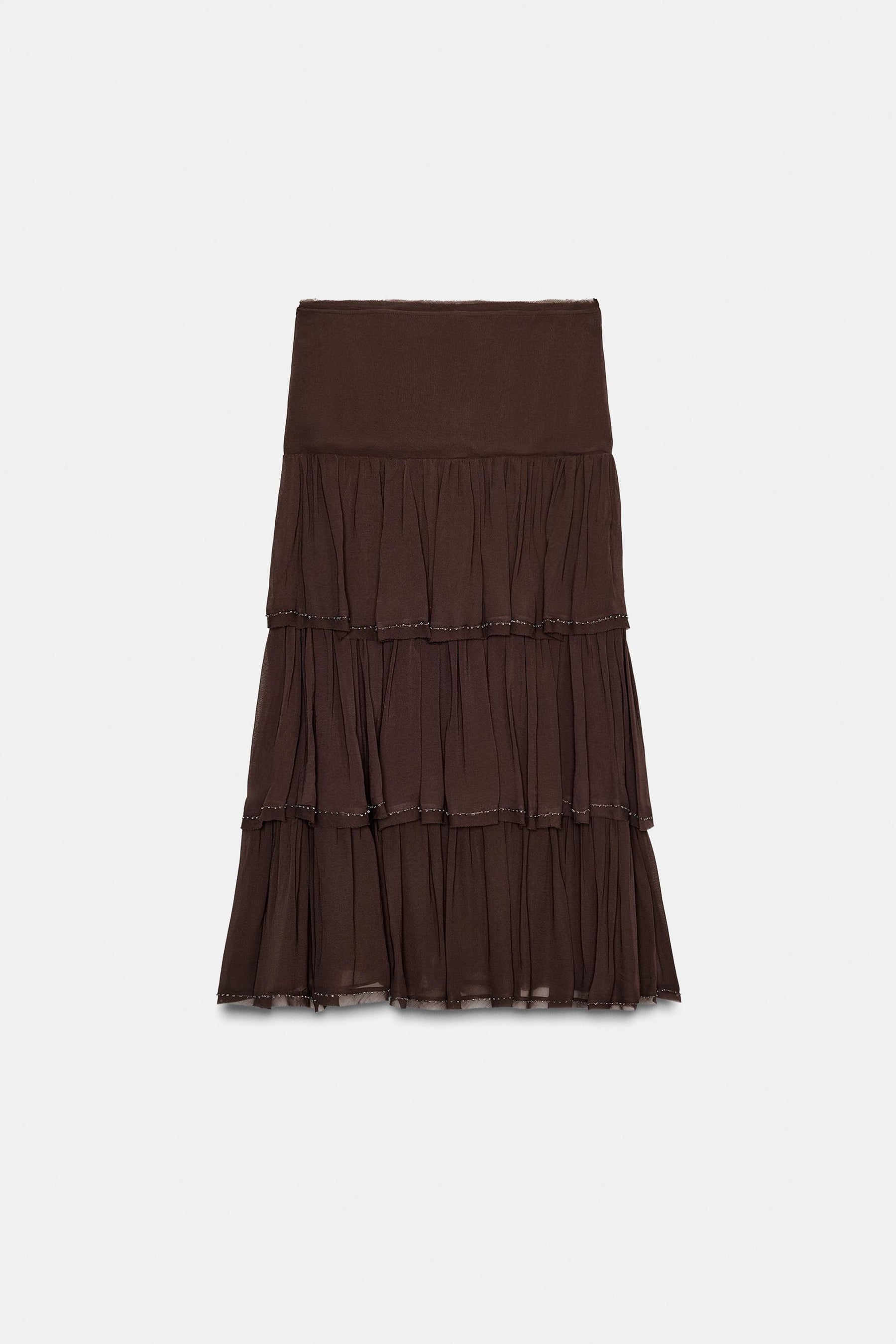 Beaded Ruffled Fashion Skirt