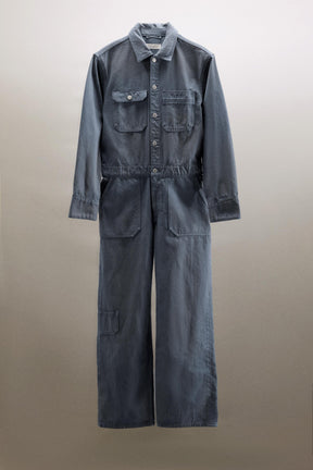 WASHED DENIM JUMPSUIT
