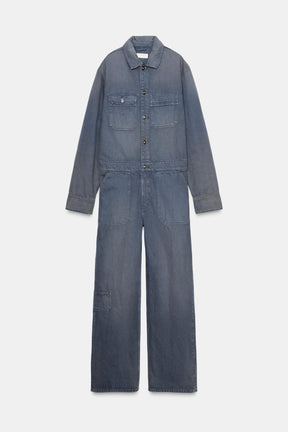 WASHED DENIM JUMPSUIT