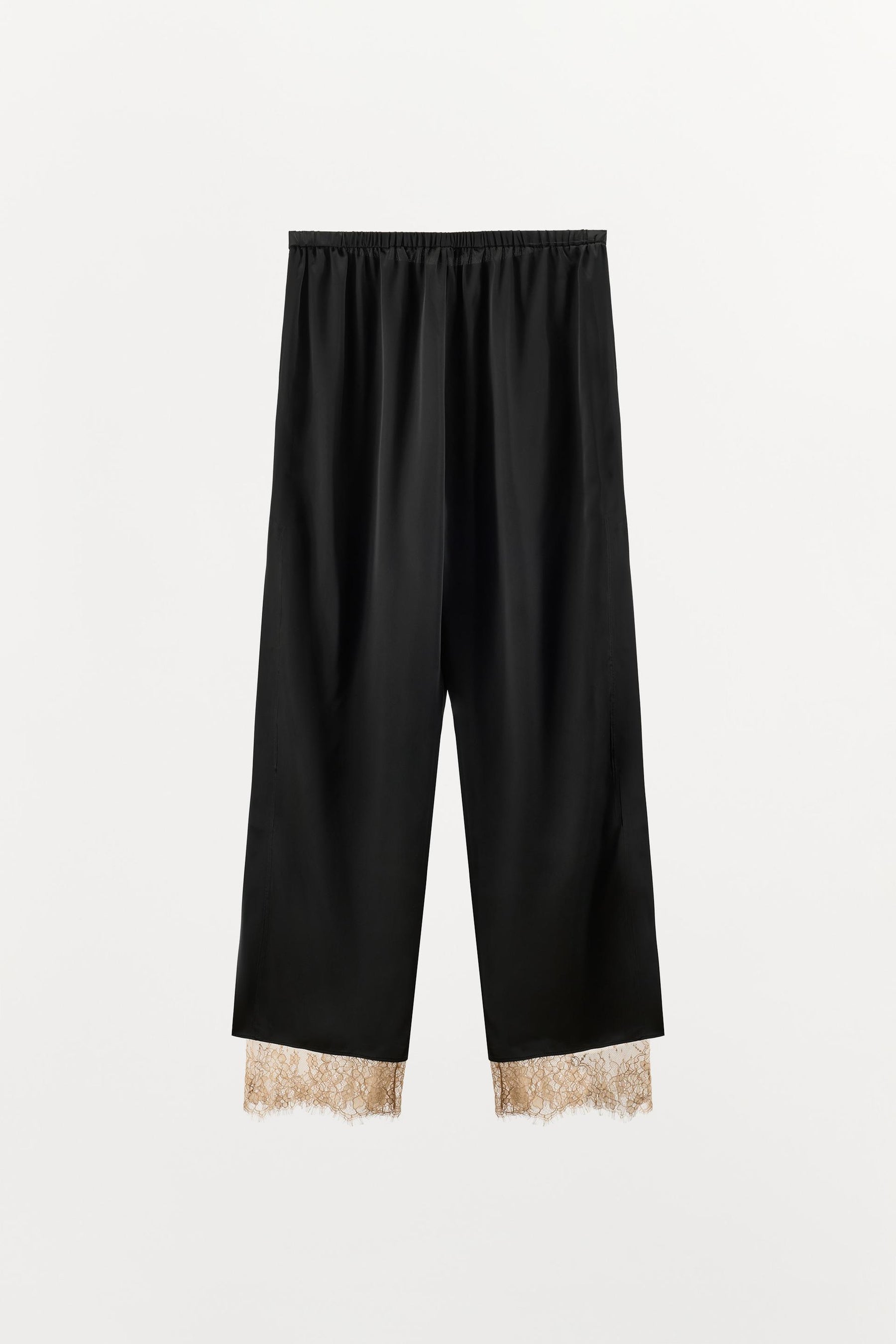Satin Lace-Vented Trousers