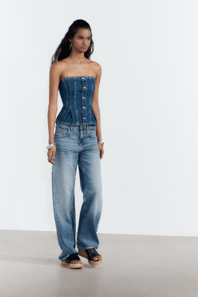 Mid-Waist Wide-Leg Jeans
