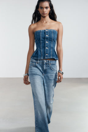 Mid-Waist Wide-Leg Jeans