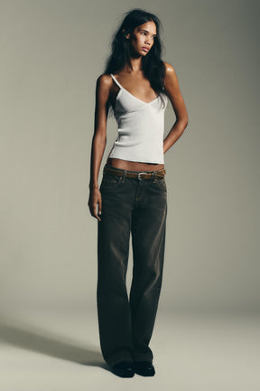 Wide-Leg Denim Jeans