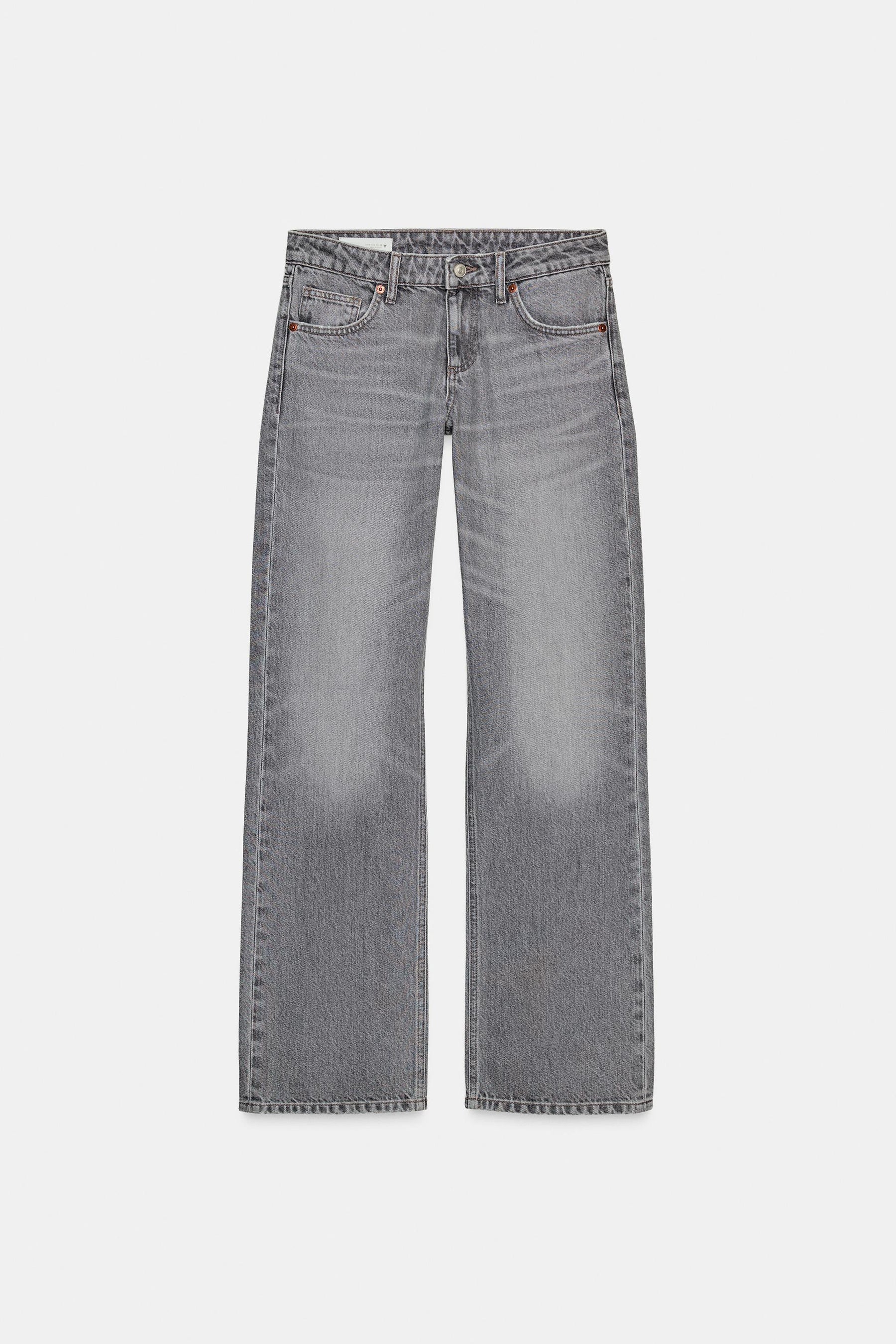 Wide-leg low-rise jeans