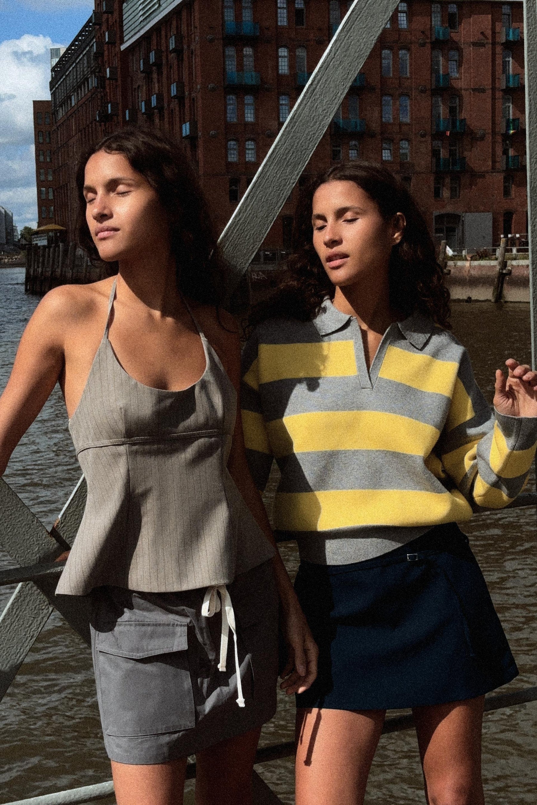 Striped Knit Polo Shirt