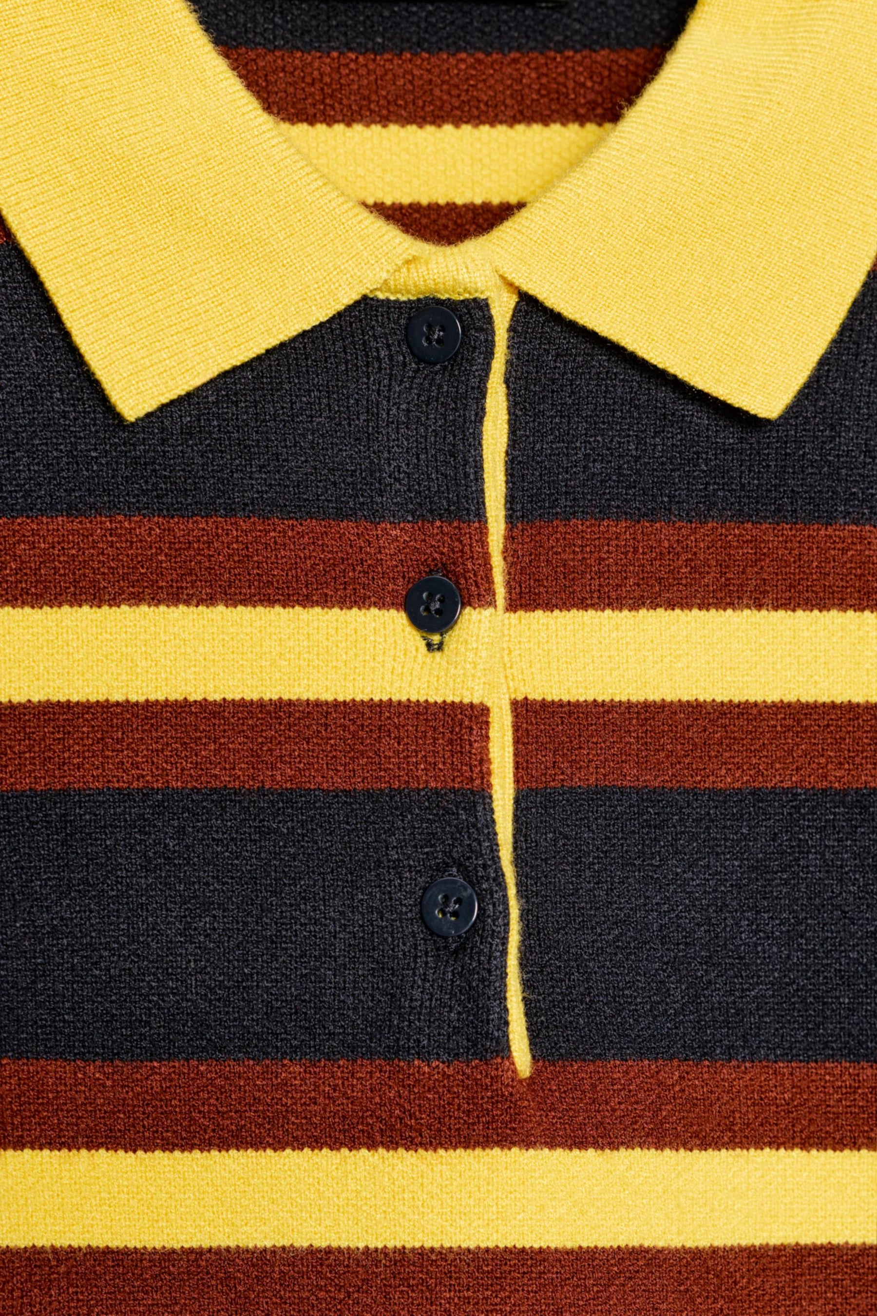 Striped Knit Polo Shirt