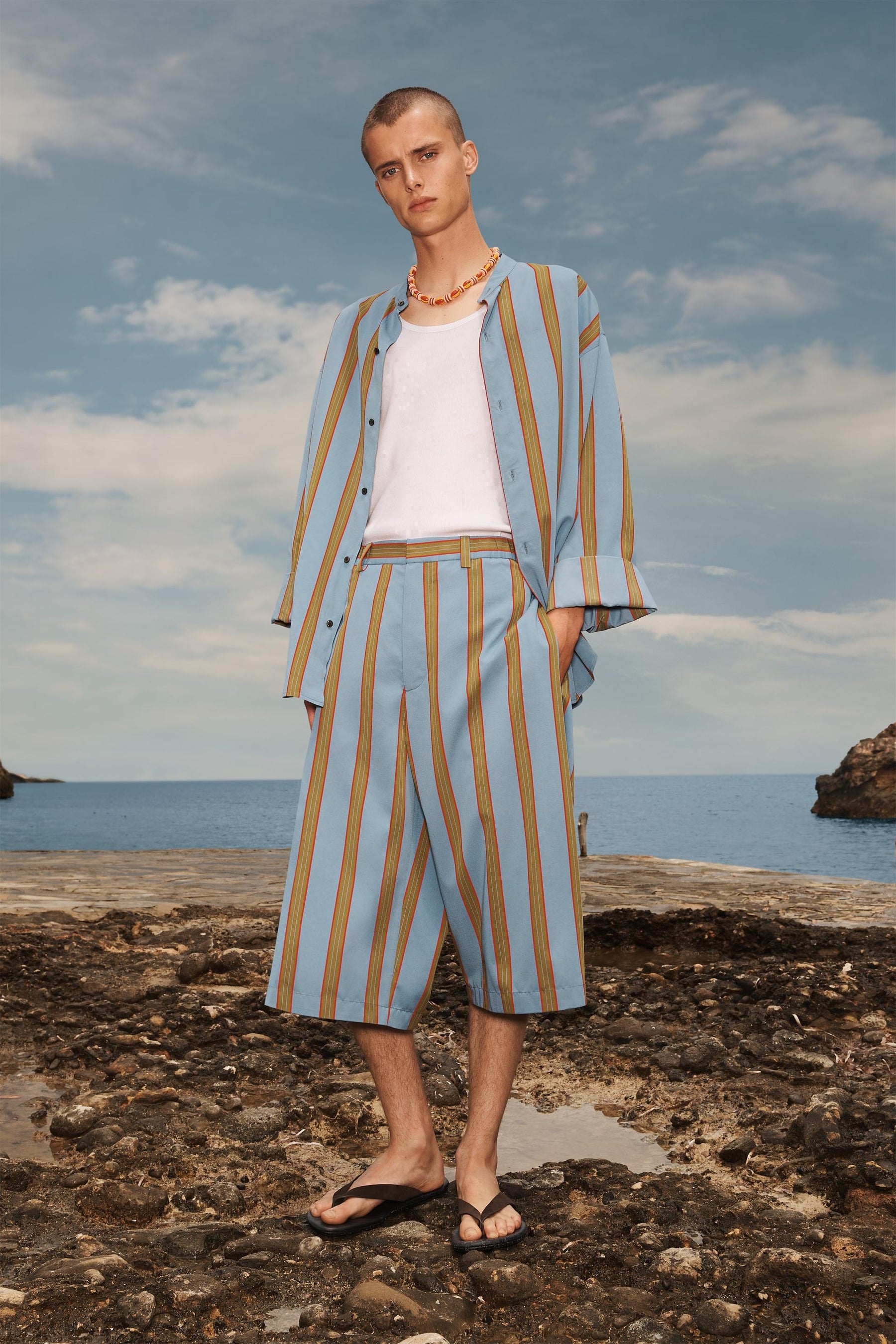 STRIPED RELAXED FIT BERMUDA SHORTS LIMITED EDITION - Image 1