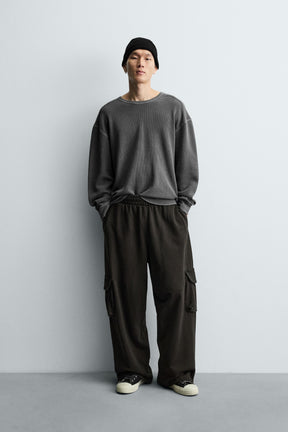 WASHED WAFFLE-KNIT T-SHIRT - Image 1