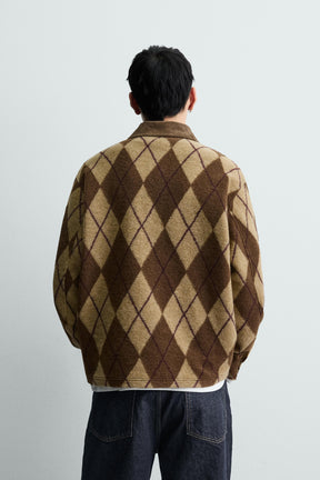 DIAMOND JACQUARD TEXTURED POLO SHIRT - Image 3