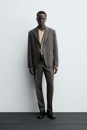 CHECK SUIT TROUSERS - Image 1