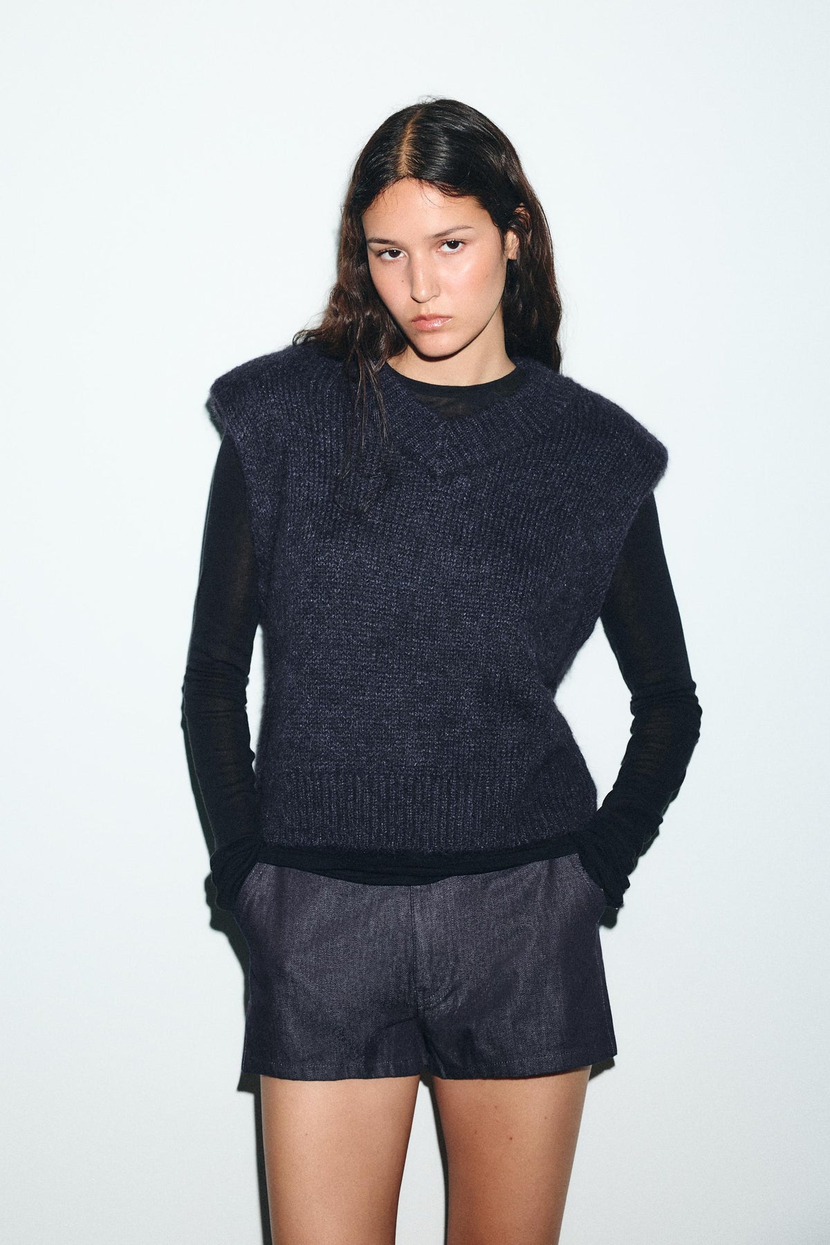 WOOL AND ALPACA WAISTCOAT WITH SHOULDER PADS - Image 2