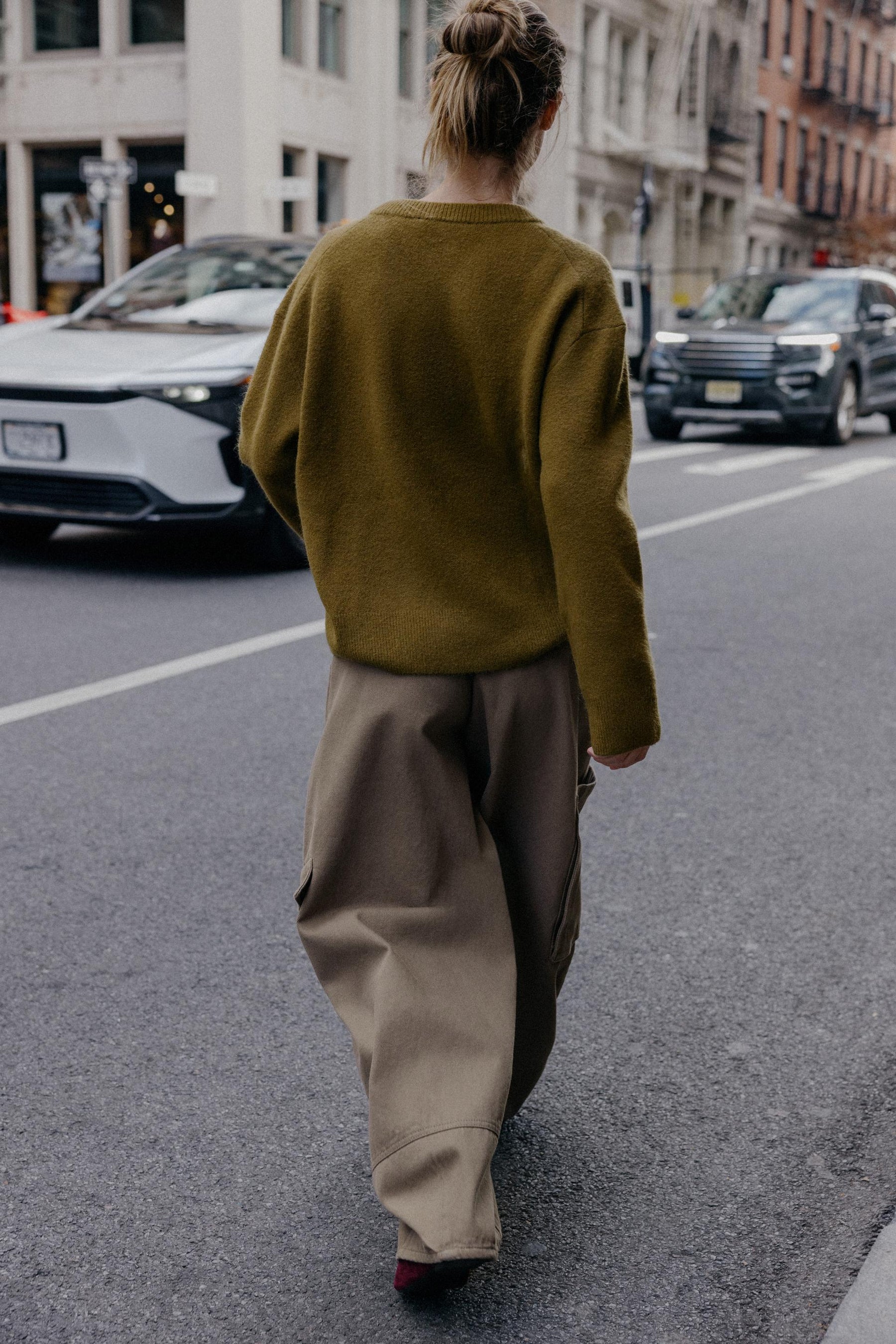 PLAIN KNIT V-NECK JUMPER - Image 4