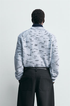 CONTRAST TEXTURED JUMPER - Image 3