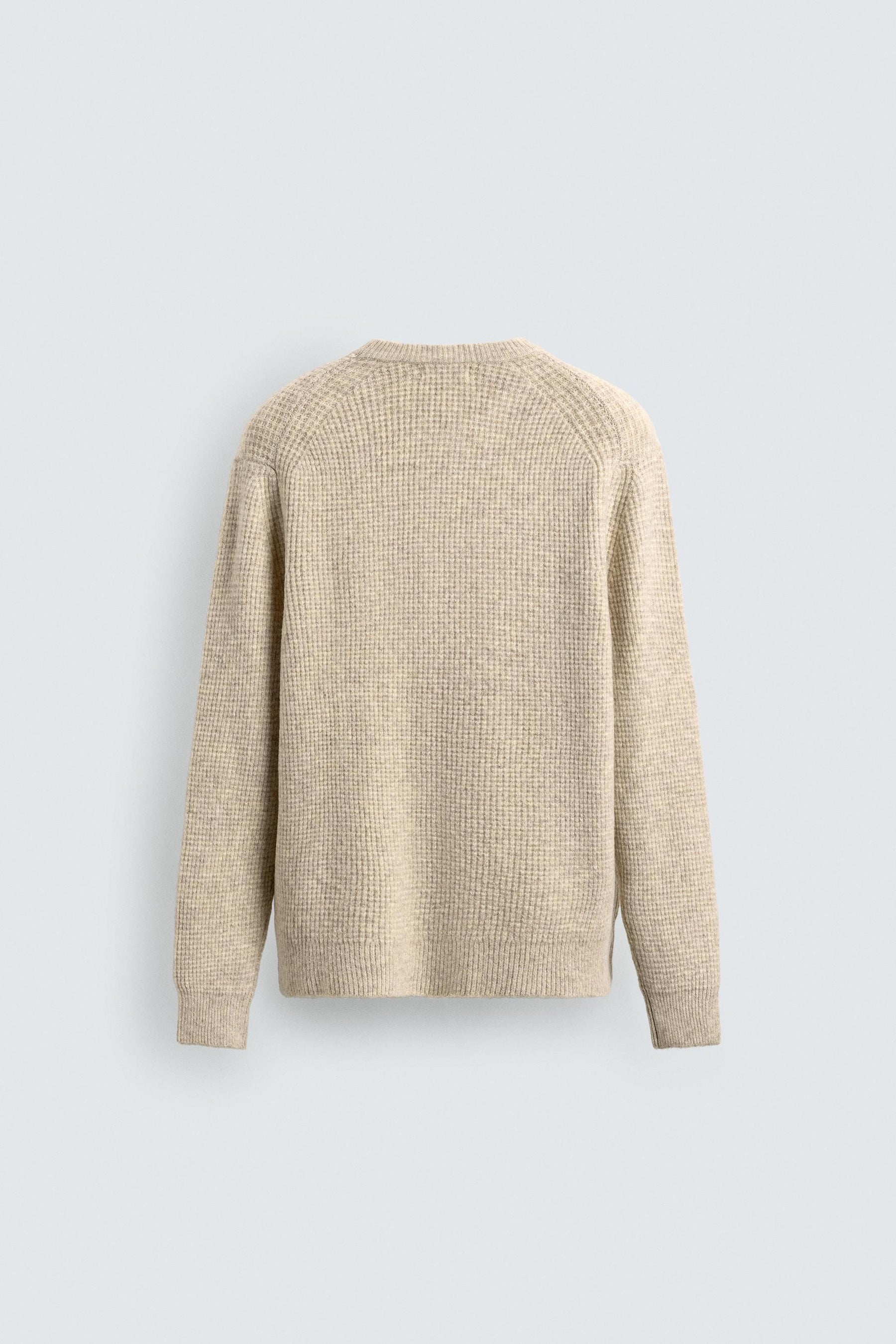 REGULAR FIT WAFFLE-KNIT JUMPER - Image 7