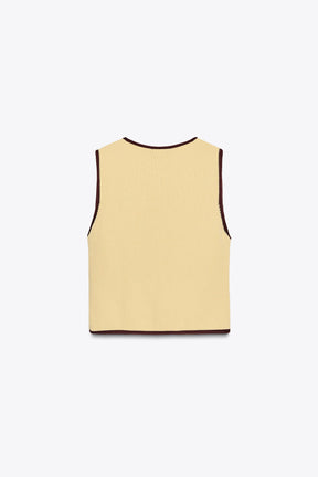 KNIT TOP WITH CONTRAST TRIMS - Image 6