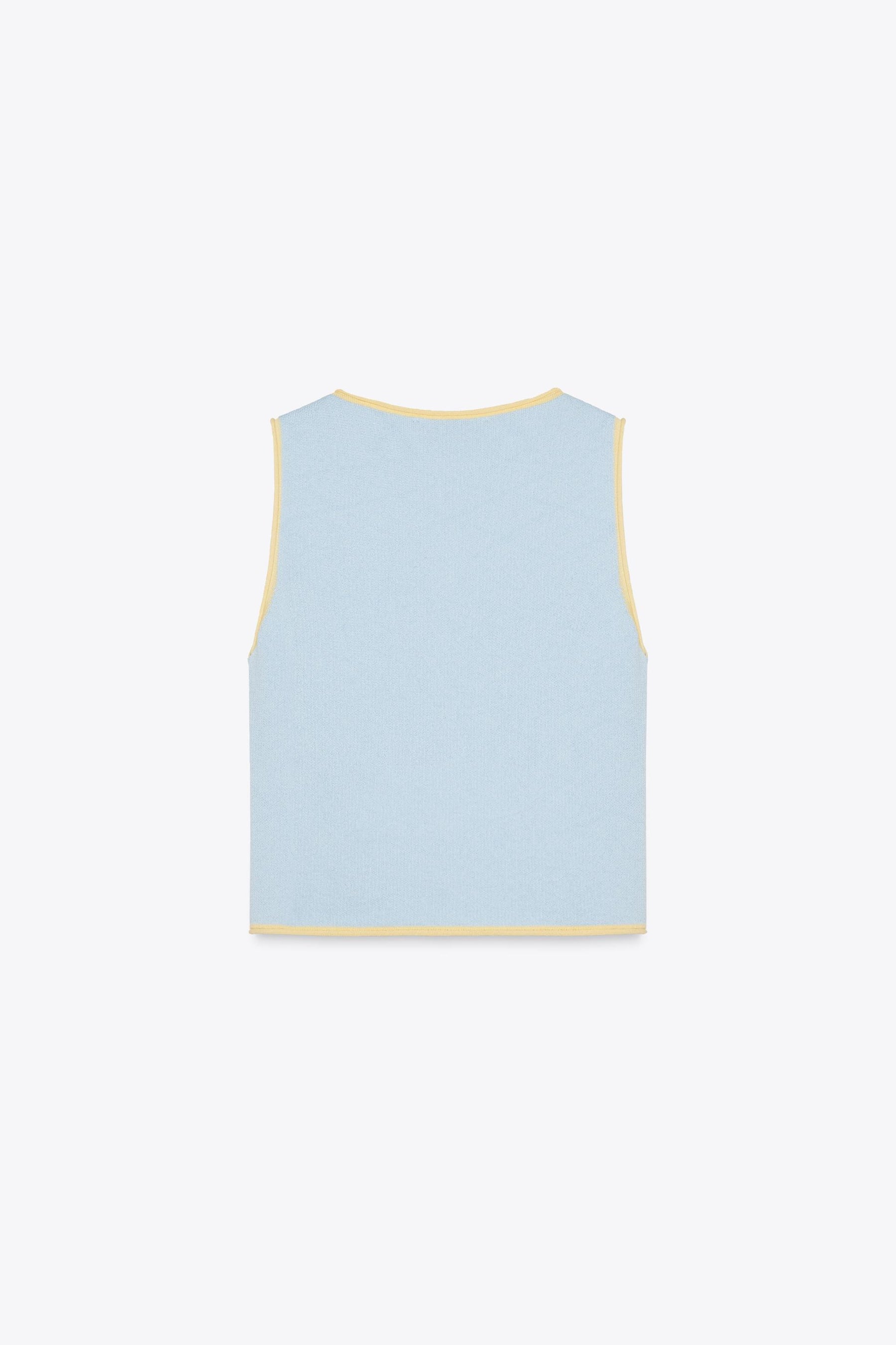 KNIT TOP WITH CONTRAST TRIMS - Image 4