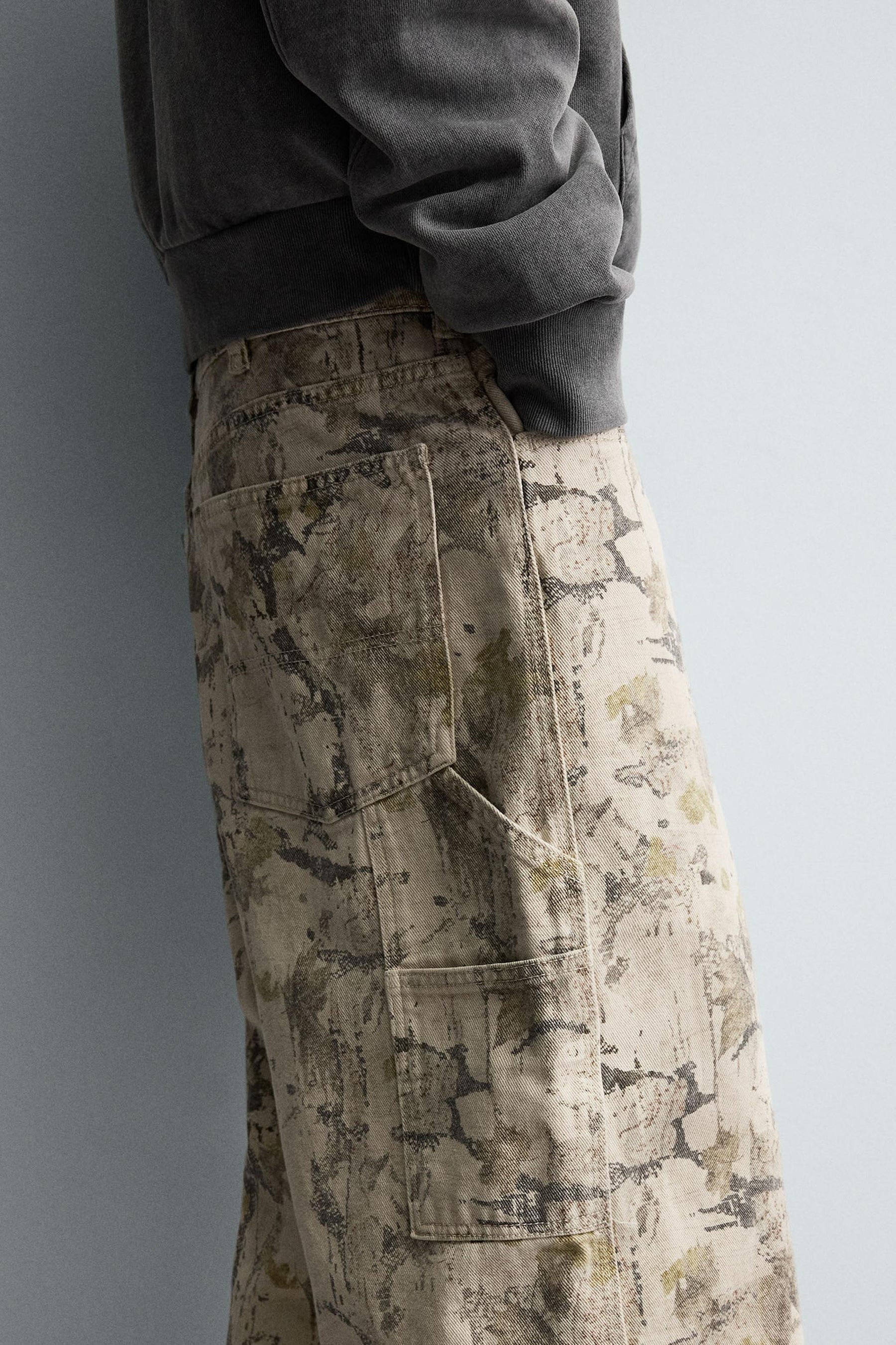 ABSTRACT PRINT BAGGY FIT CARPENTER TROUSERS - Image 6