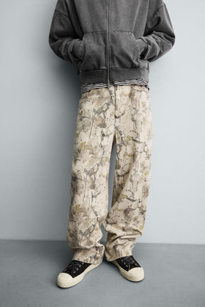 ABSTRACT PRINT BAGGY FIT CARPENTER TROUSERS - Image 5