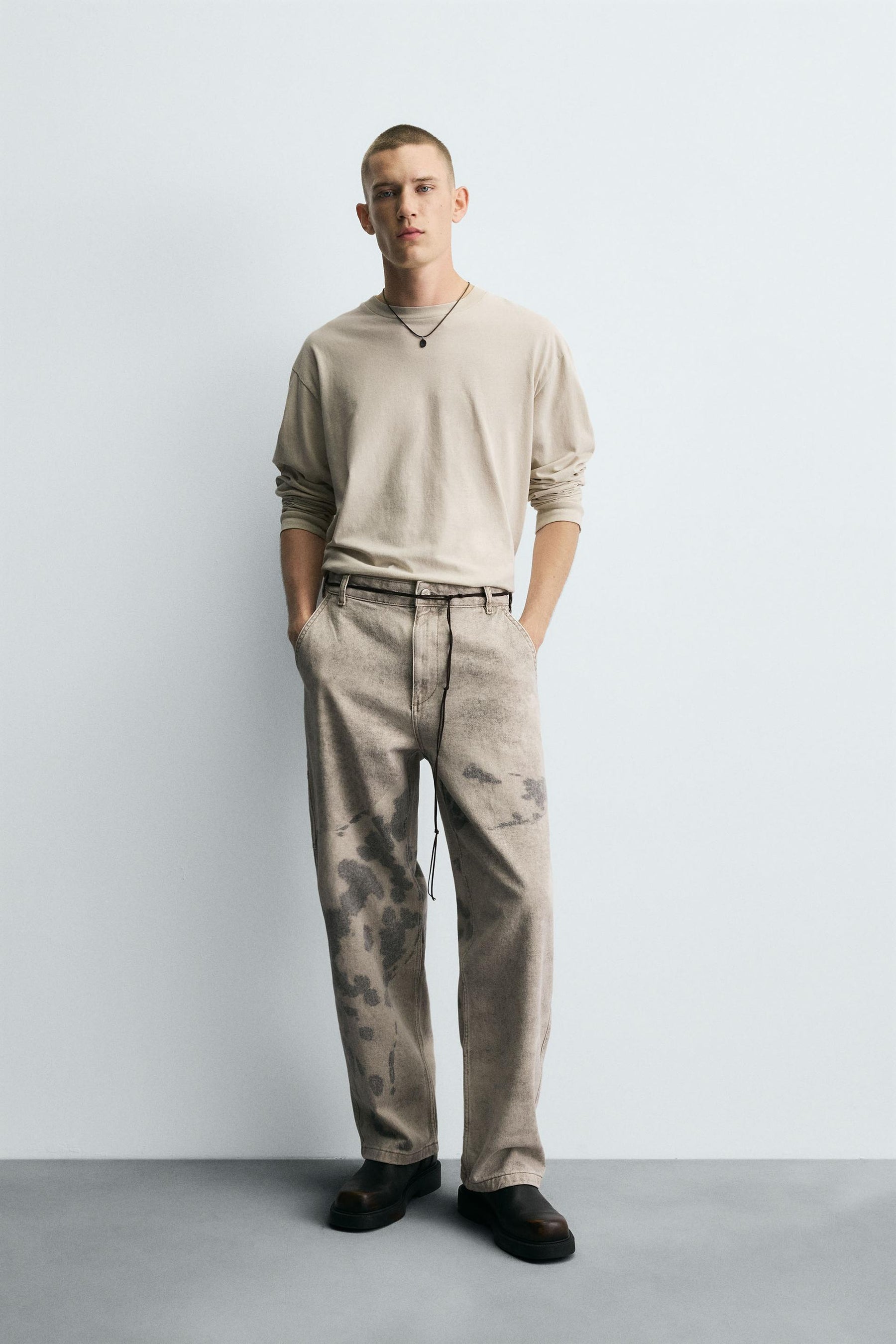 DALMATIAN PRINT CARPENTER TROUSERS - Image 1