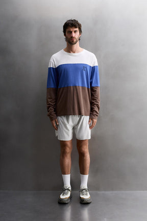 COLOUR BLOCK LINEN - COTTON T-SHIRT - Image 1