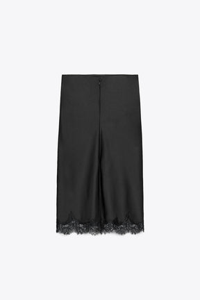 Satin lace skirt