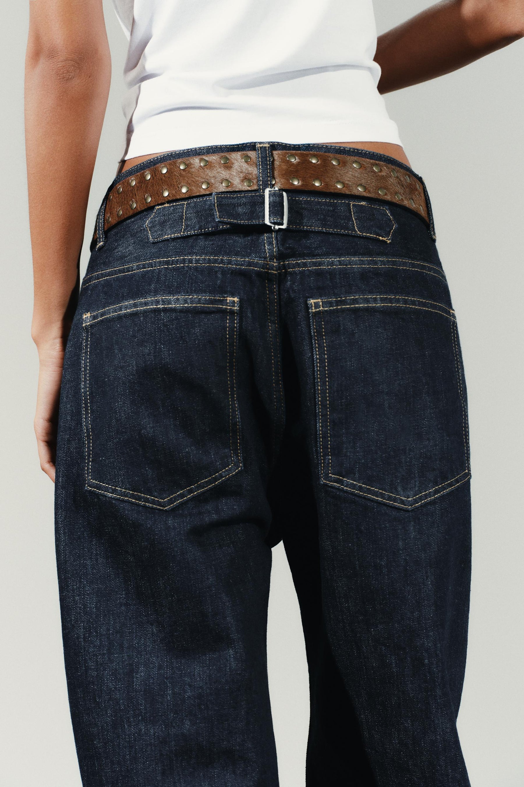 Straight high-waist jeans with