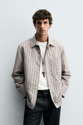 STRIPED FLOWING SHIRT - Image 2