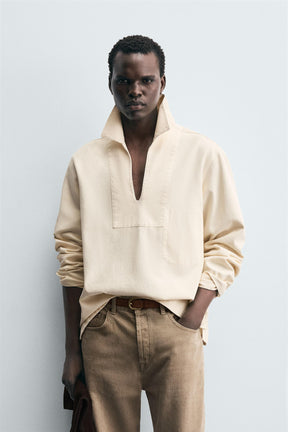 WASHED TEXTURED OVERSHIRT - Image 2