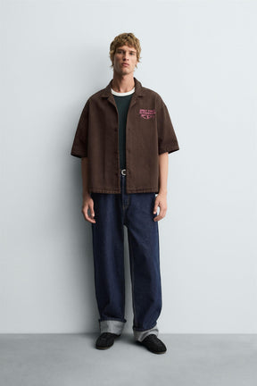 CONTRAST GRAPHIC PRINT SHIRT - Image 1