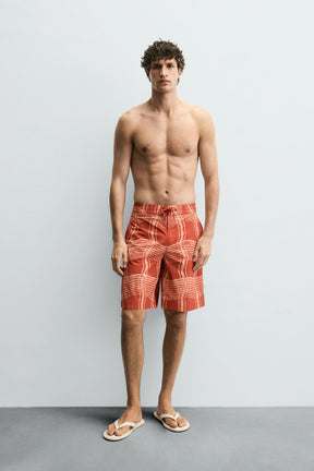 "Printed long swimming trunks" - Image 1