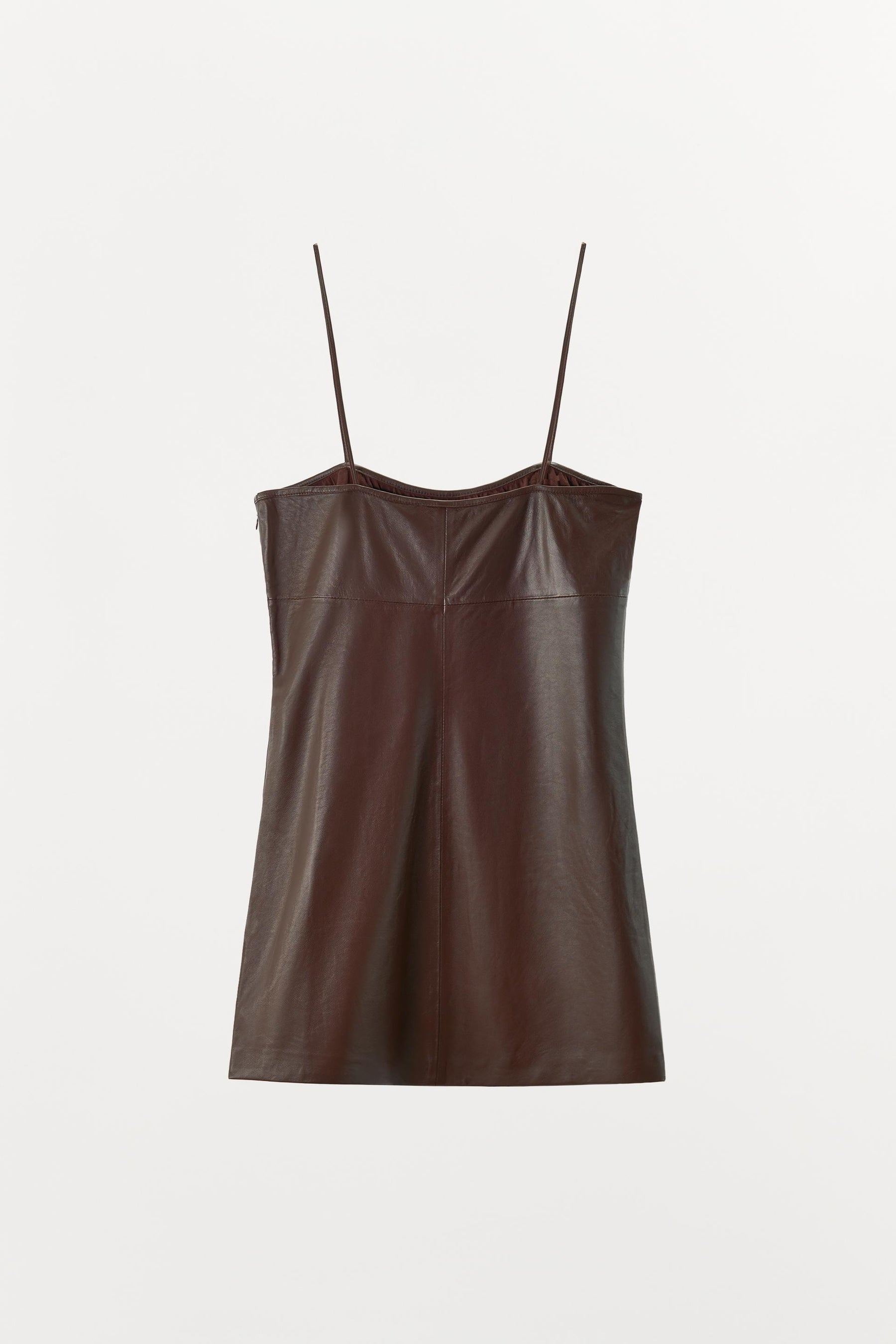 100% LEATHER GATHERED DRESS