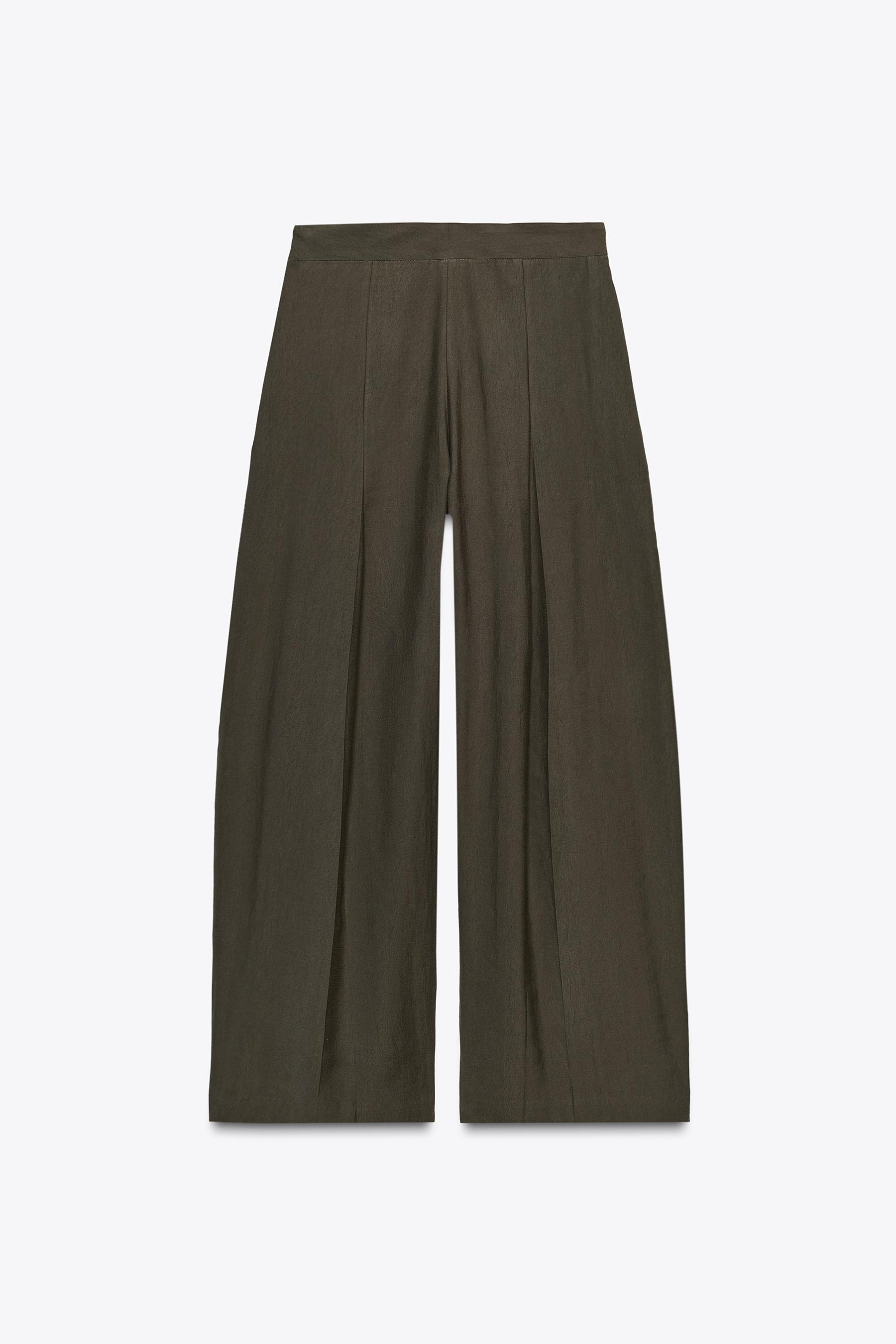 PLEATED WIDE-LEG TROUSERS