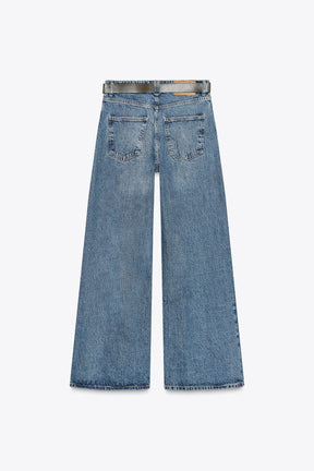 Wide-Leg High-Waist Jeans