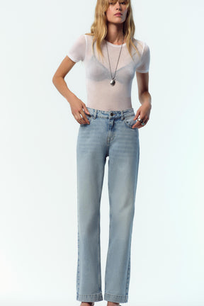 Straight mid-waist full-length jeans