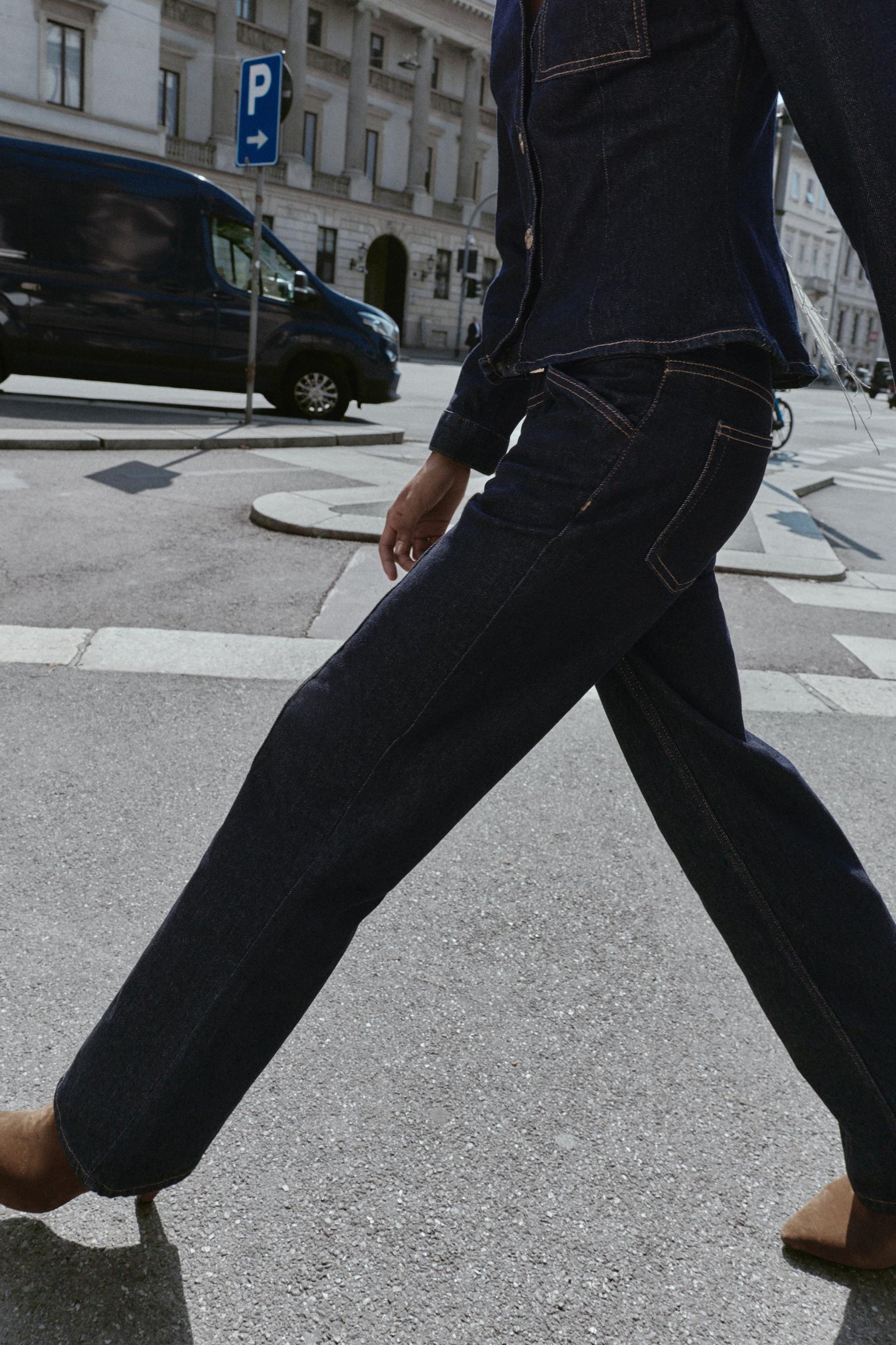 Slim Mid-Waist Belted Jeans