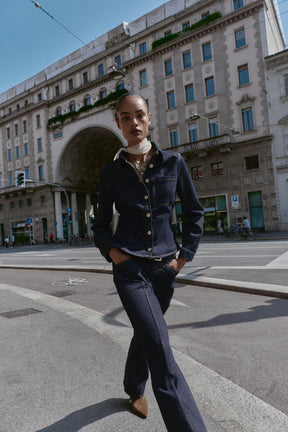 Slim Mid-Waist Belted Jeans