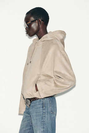 HOODED FAUX SUEDE BOMBER JACKET - Image 5