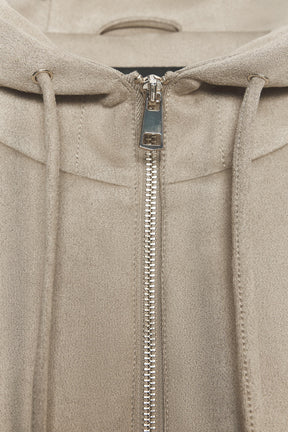 HOODED FAUX SUEDE BOMBER JACKET - Image 8