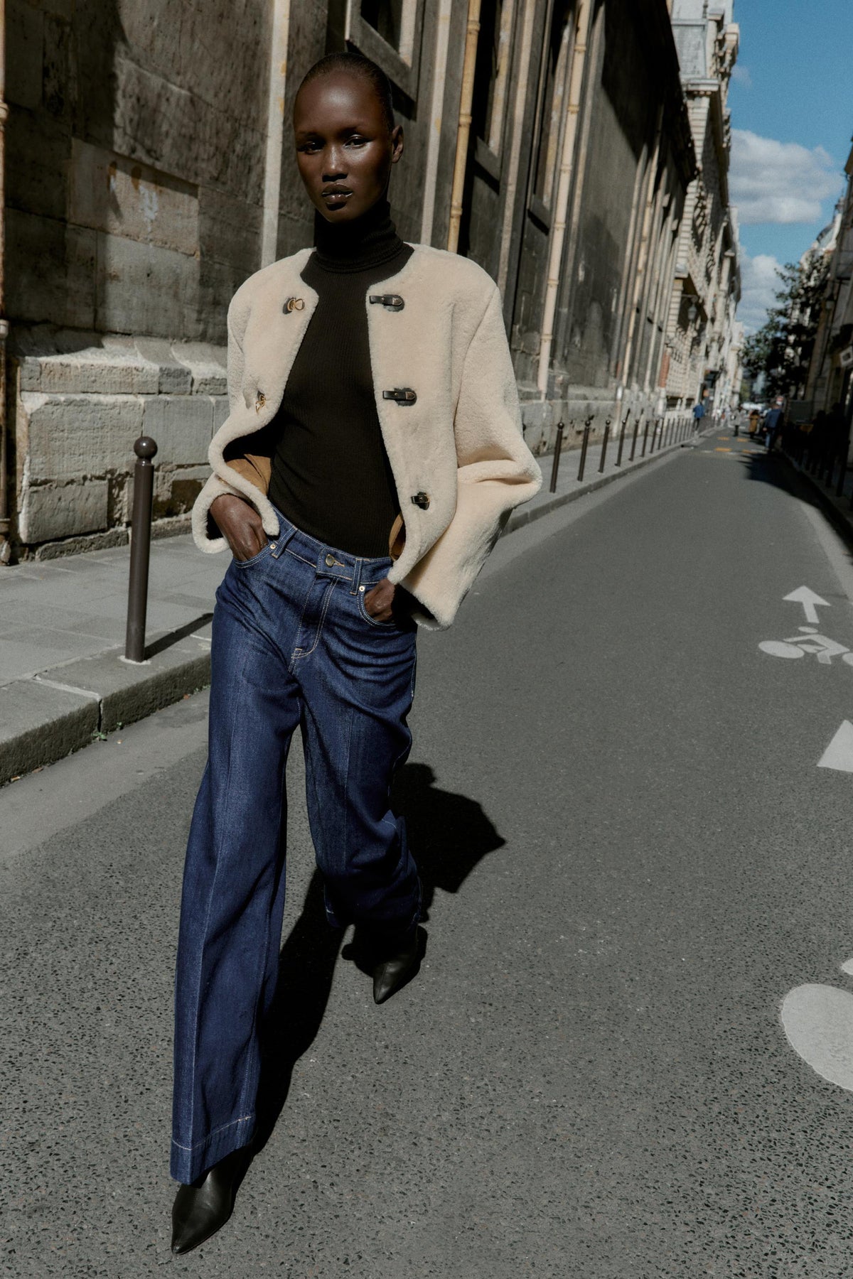 FAUX FUR JACKET WITH FIREMAN CLASP - Image 1