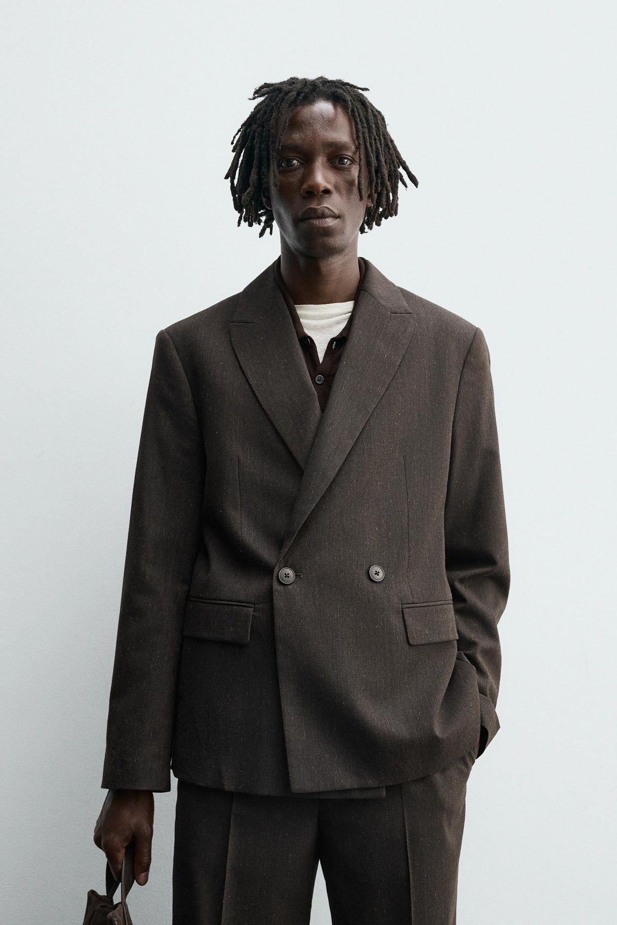 DOUBLE-BREASTED WOOL BLEND SUIT BLAZER - Image 2