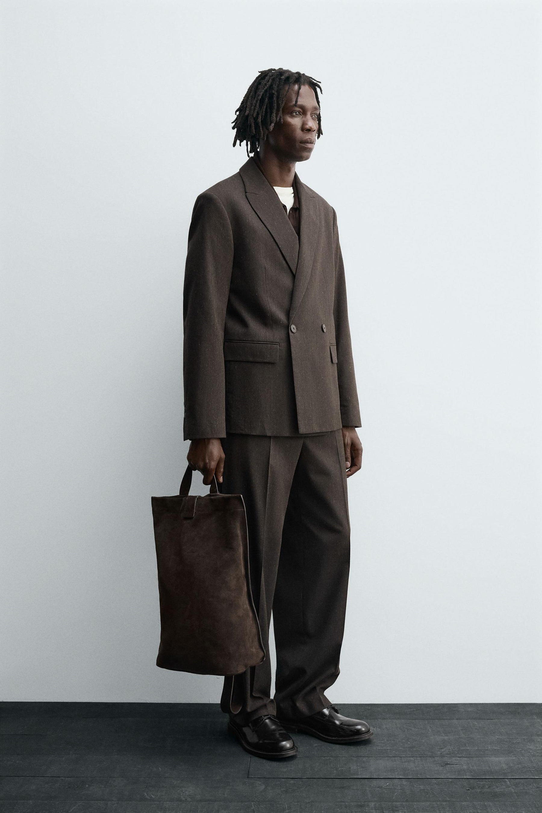 DOUBLE-BREASTED WOOL BLEND SUIT BLAZER - Image 4